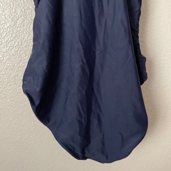 J. Crew Swimsuit Womens Size 4 Navy Blue One Piece V-Neck Ruched Cheeky NWT - Picture 9 of 15